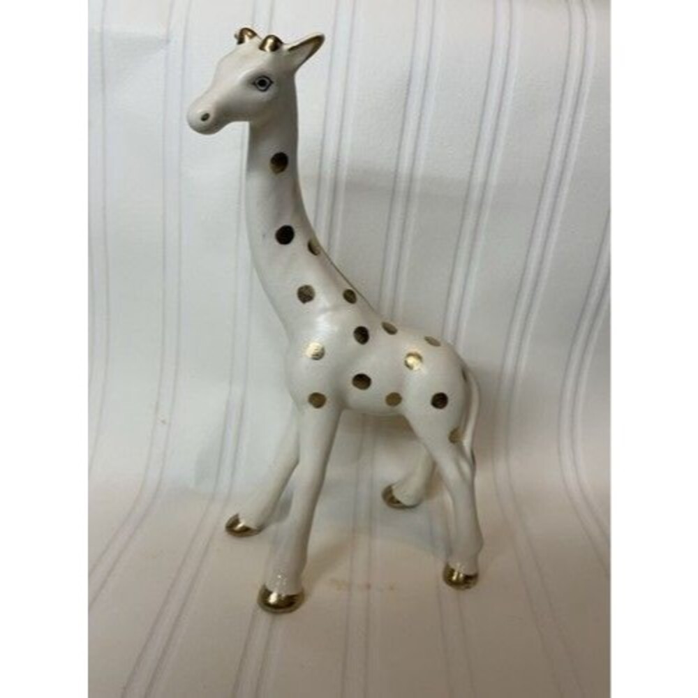 Vintage‎ Lefton Porcelain Gold Speckles Giraffe Figurine Japan 9" Tall